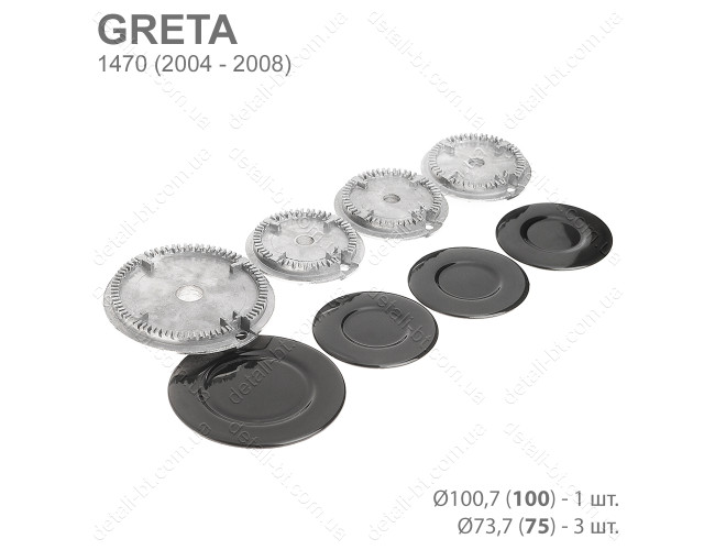 Конфорки для газовой плиты GRETA выпуском 2004-2008 года