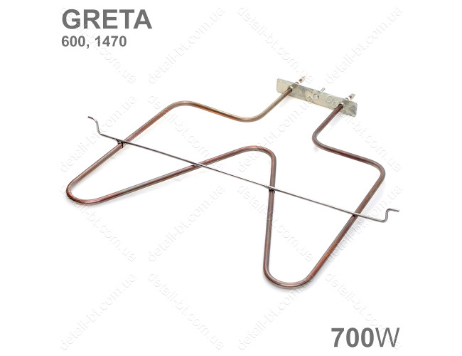 Верхний ТЭН духовки 700Вт для плиты GRETA 600, 1470