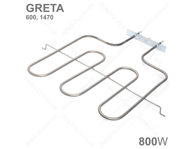 Верхний ТЭН духовки 800Вт для плиты GRETA 600, 1470